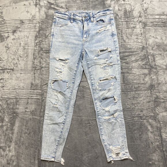 American Eagle Next Level Stretch Distressed Super Hi Rise Jegging Womens 2S - Picture 1 of 14